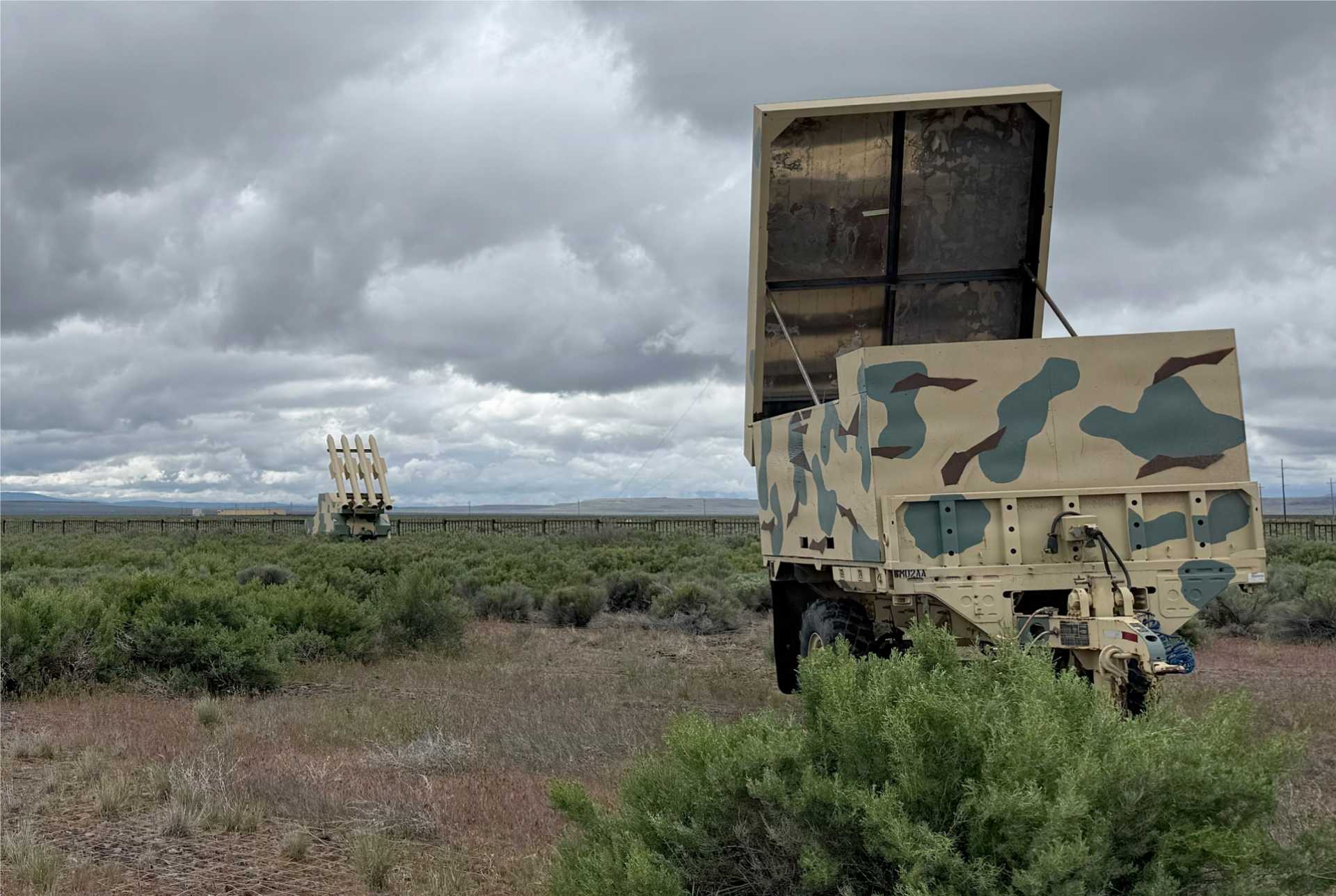 Surrogate radar-signature targets developed by the Oregon Air National Guard's 173rd Fighter Wing and Klamath Community College are deployed at Kingsley Field, Oregon, on May 29, 2026, to help F-35 pilots train against representative adversary air defense systems.