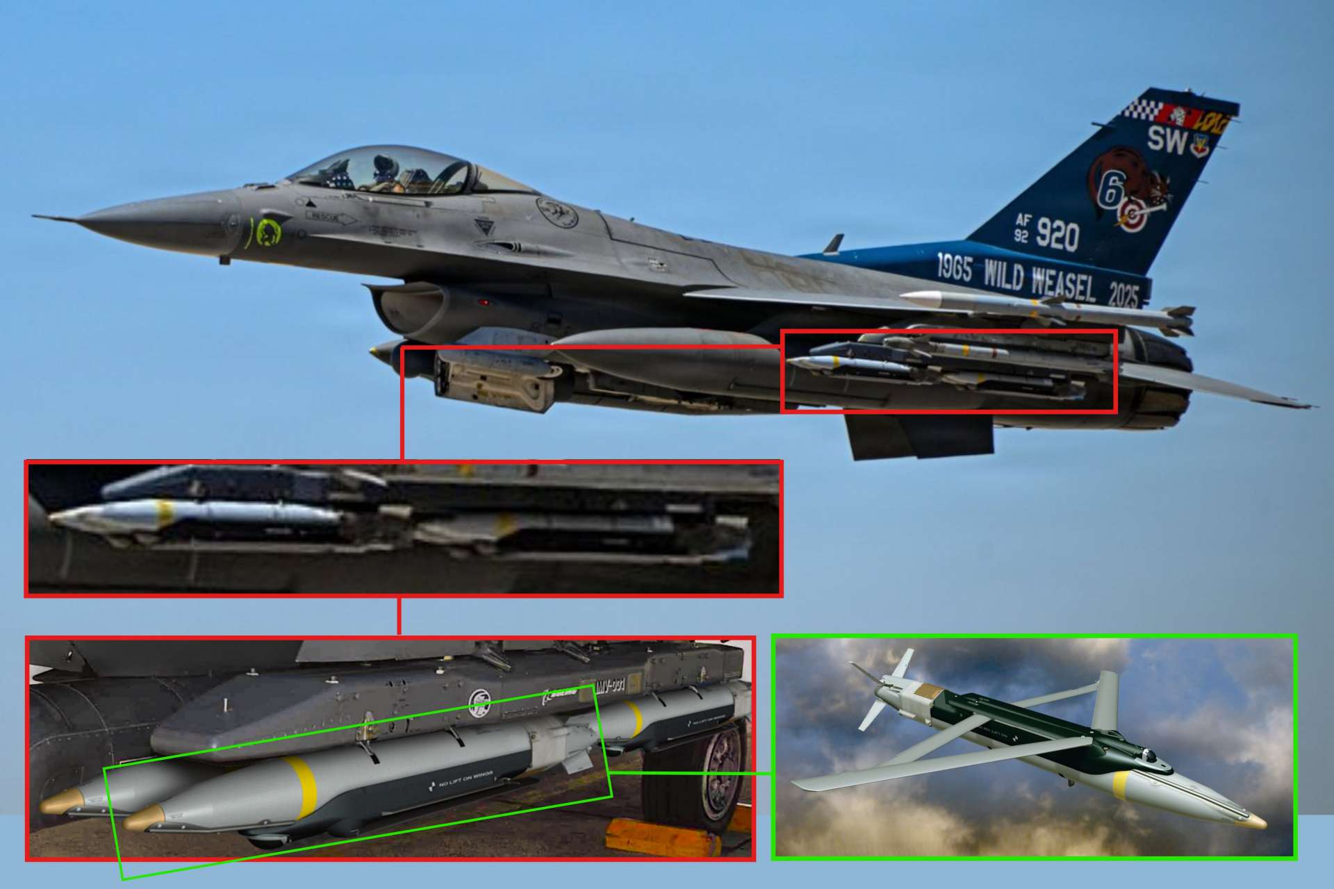 CENTCOM’s image of an F-16CM Wild Weasel carrying four GBU-39/B Small Diameter Bombs signals sustained U.S. readiness for precision strikes and air-defense suppression operations against Iran (Picture Source: U.S. CENTCOM / BOEING / Edited by Army Recognition Group)