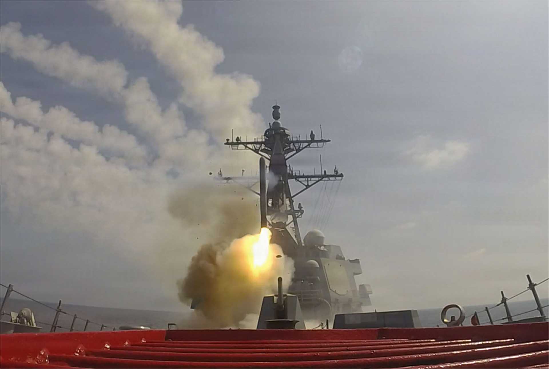 A U.S. Navy Arleigh Burke-class guided-missile destroyer launches a Tomahawk Land Attack Missile during Operation Epic Fury, highlighting the weapon system at the center of U.S. efforts to replenish missile stockpiles. (Picture source: U.S. Navy)