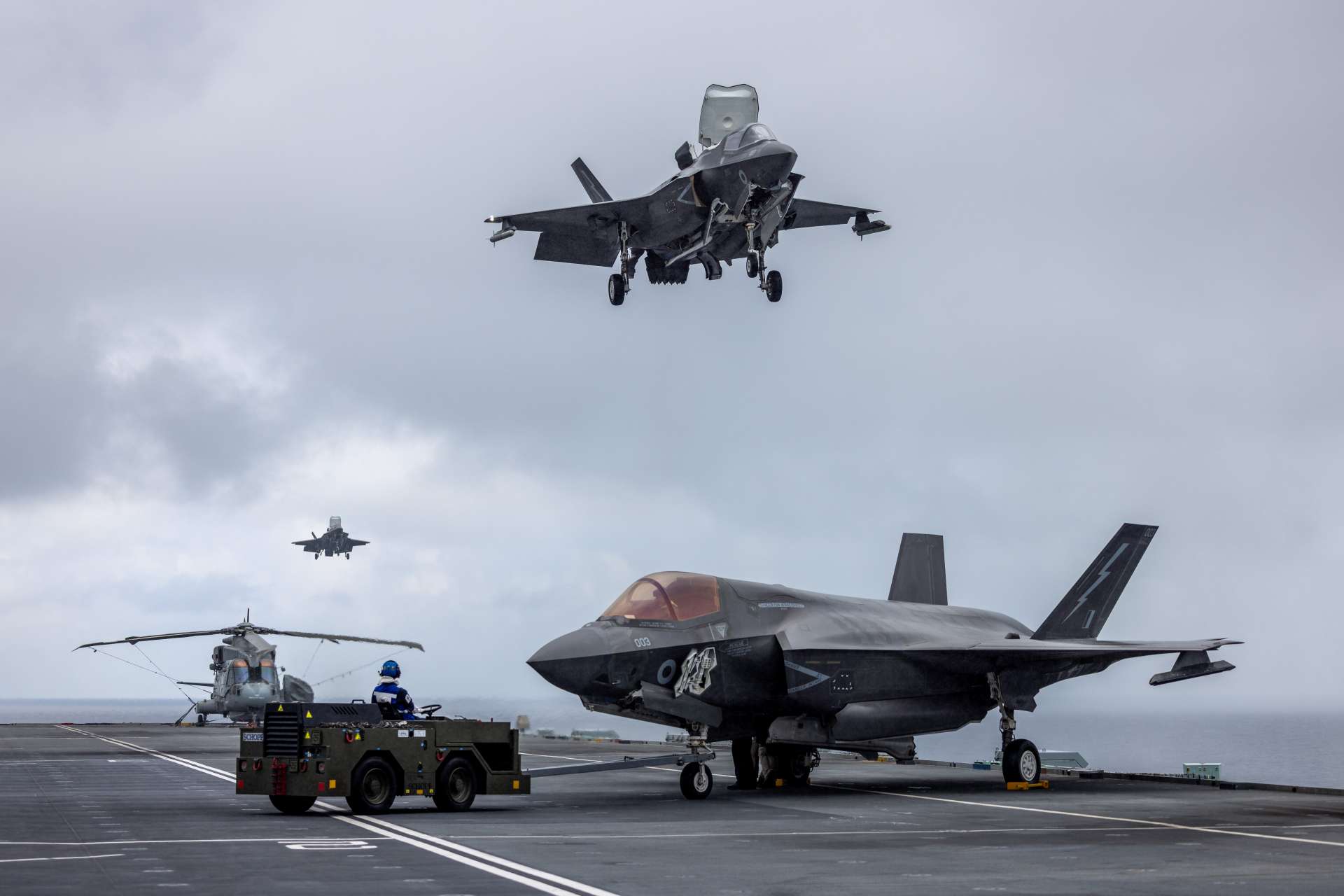 The UK is advancing Project PANTHEON to pair F-35B fighters with jet-powered drones, reshaping Royal Navy carrier strike operations for future NATO missions (Picture Source: UK MoD)