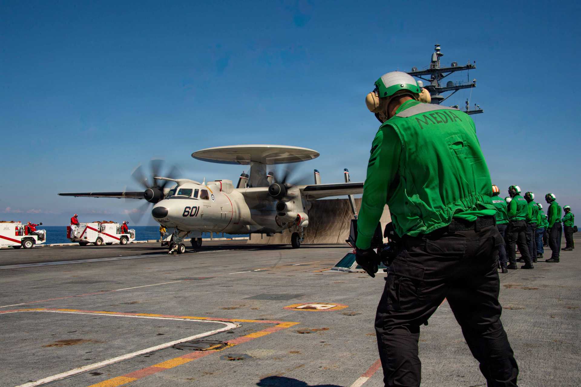 The E-2D Hawkeye Block II upgrades the aircraft with far more powerful computing and an open architecture, allowing it to process vastly larger amounts of sensor data, integrate future technologies more easily, and remain effective against increasingly complex threats (Picture source: US Navy)