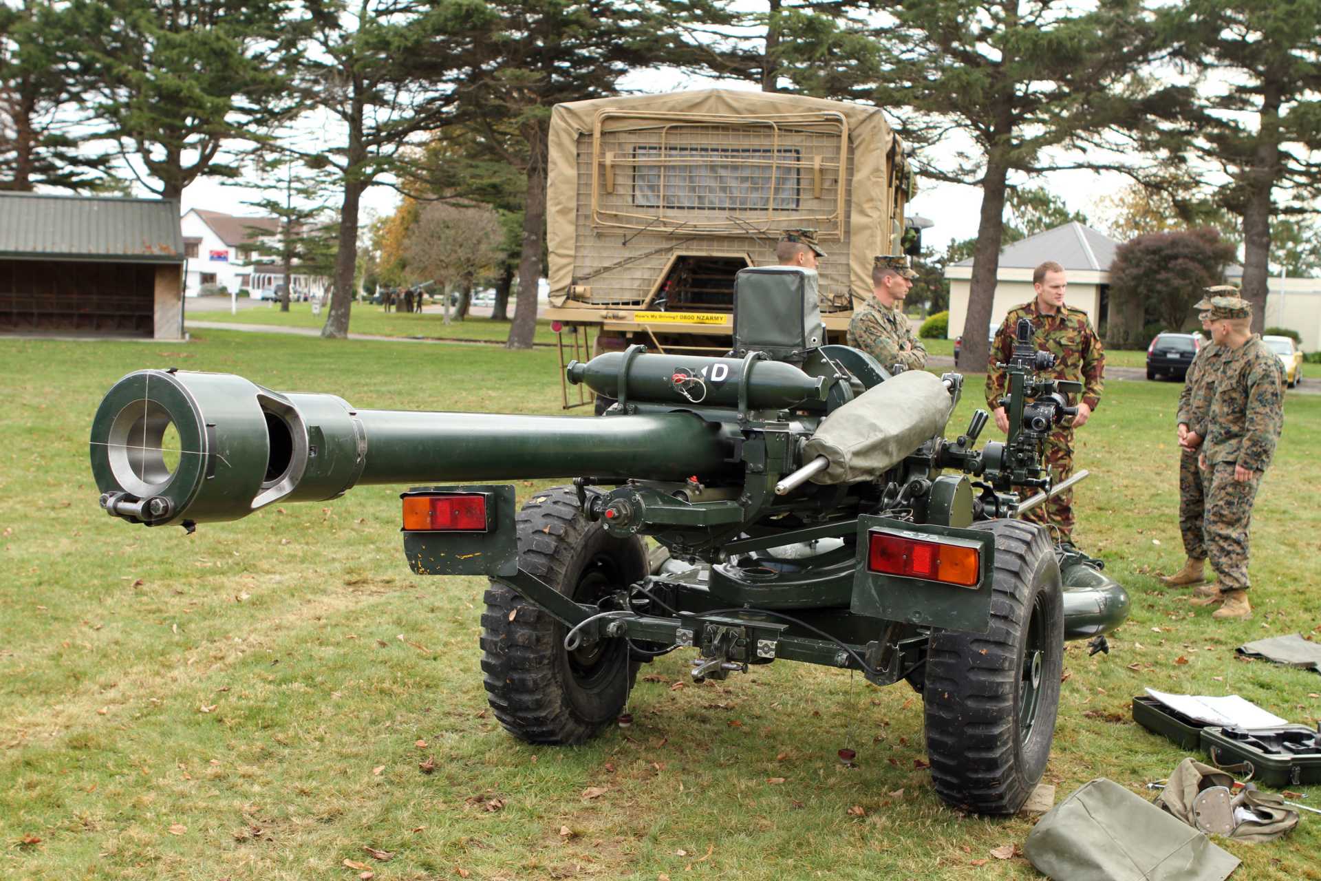The L119 is a British-designed 105 mm lightweight towed howitzer developed by BAE Systems. Weighing just 1.8 tonnes, it can be transported by helicopter or light tactical vehicle and provides highly mobile indirect fire support with a maximum firing range of approximately 17 km (10.5 miles), making it particularly effective for airborne, light infantry, and rapid reaction forces.