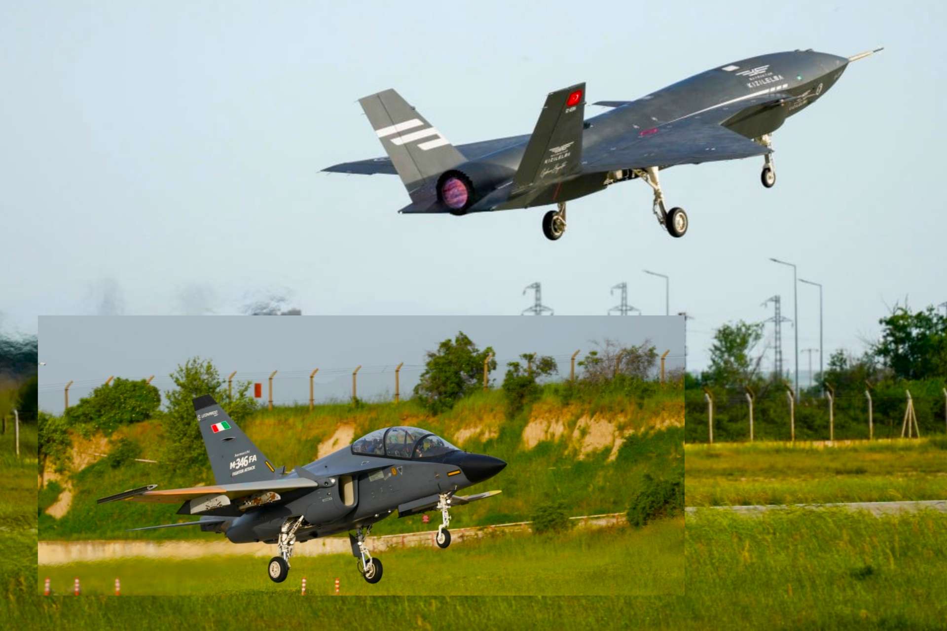 Leonardo and Baykar’s K-SWARM trials showed an M-346 aircraft directing KIZILELMA in autonomous formation flight, marking a major step toward crewed-uncrewed air combat teaming (Picture Source: Leonardo)