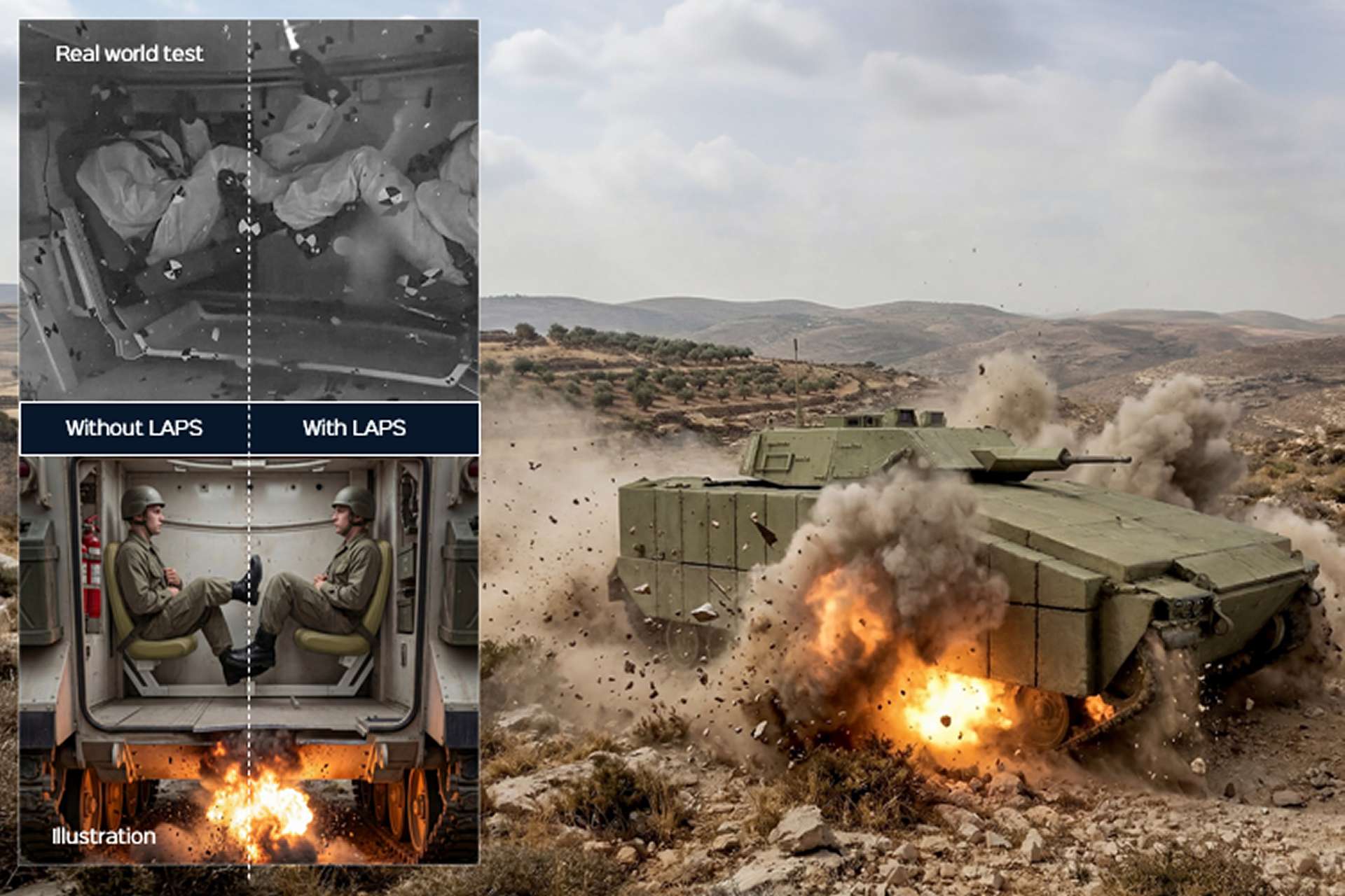 Plasan presents LAPS, ATHENA, and TAPS, three armored vehicle survivability systems designed to reduce casualties from mine blasts, RPGs, EFPs, kinetic penetrators, artillery fragments, and top-attack munitions (Picture source: Plasan).