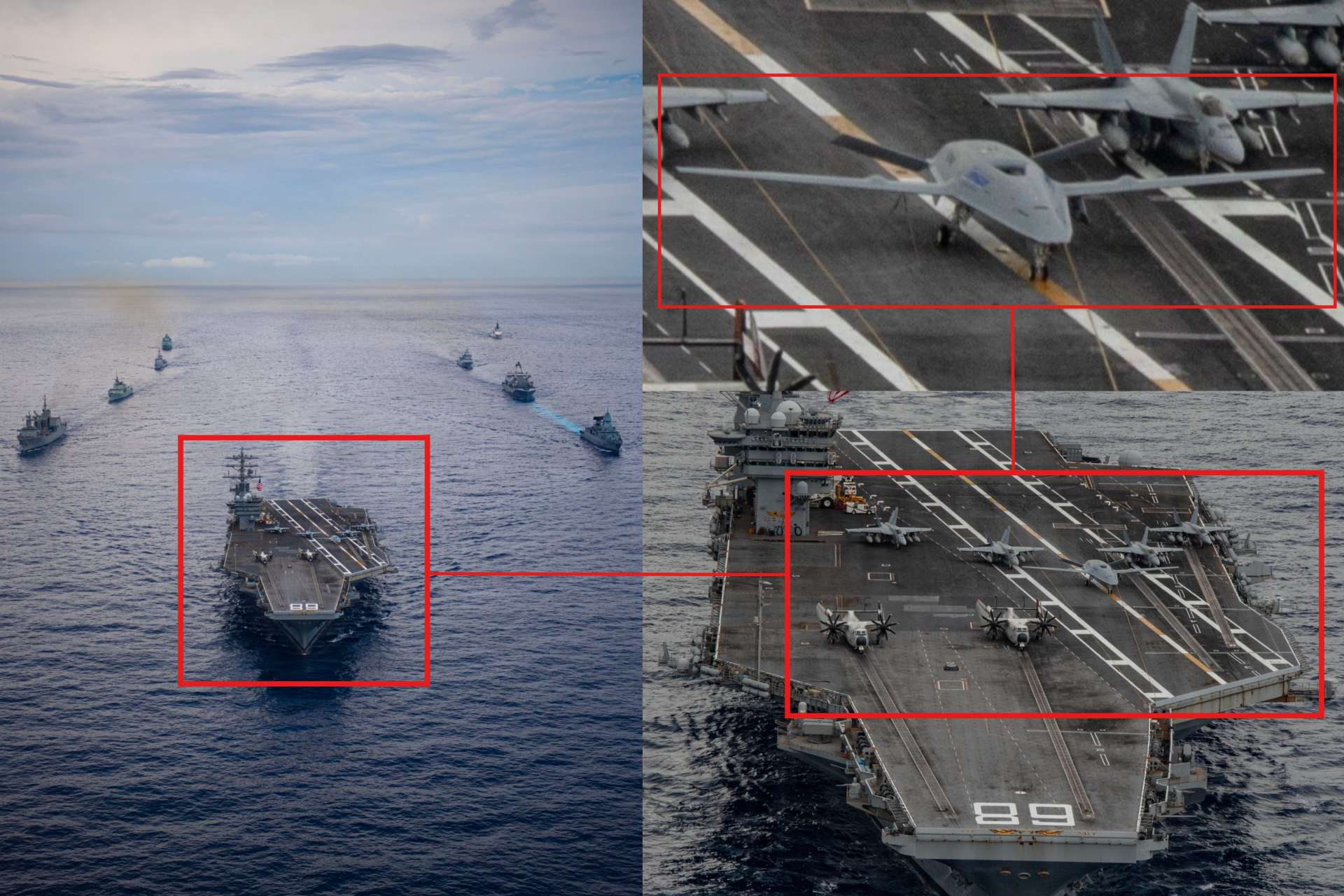 The MQ-25A Stingray’s appearance aboard USS Nimitz during FLEETEX 250 marks a major step in bringing unmanned aerial refueling into U.S. carrier operations. (Picture Source: U.S. Navy  / Edited by Army Recognition Group) © Army Recognition Group. All rights reserved. Unauthorized use, reproduction, or distribution prohibited.