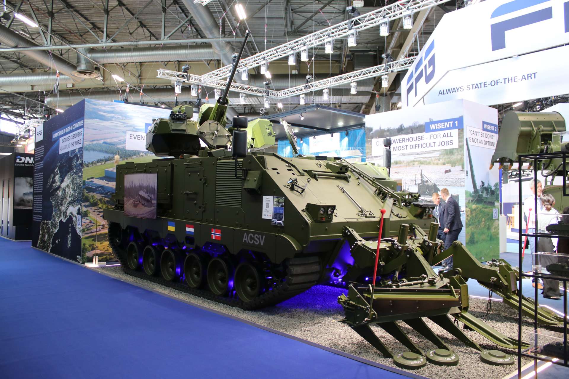 FFG’s ACSV showcased at Eurosatory 2026 combines a 30 mm CONDOR VSHORAD counter-drone turret, 360-degree sensor coverage, and a front mine plough, highlighting a growing requirement for armored vehicles that can simultaneously defeat aerial threats and breach mined terrain while supporting frontline maneuver forces (Picture Source: Army Recognition)