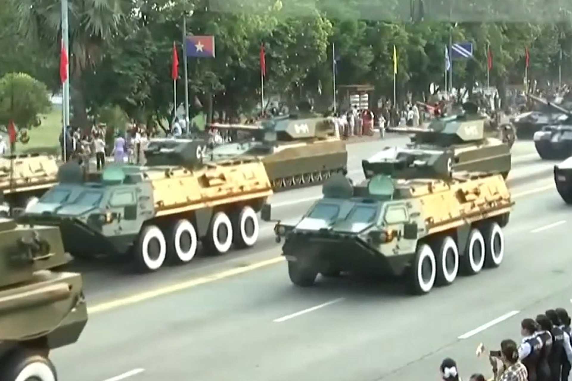 Myanmar presents first locally-made BTR-4U armored fighting vehicles during national parade