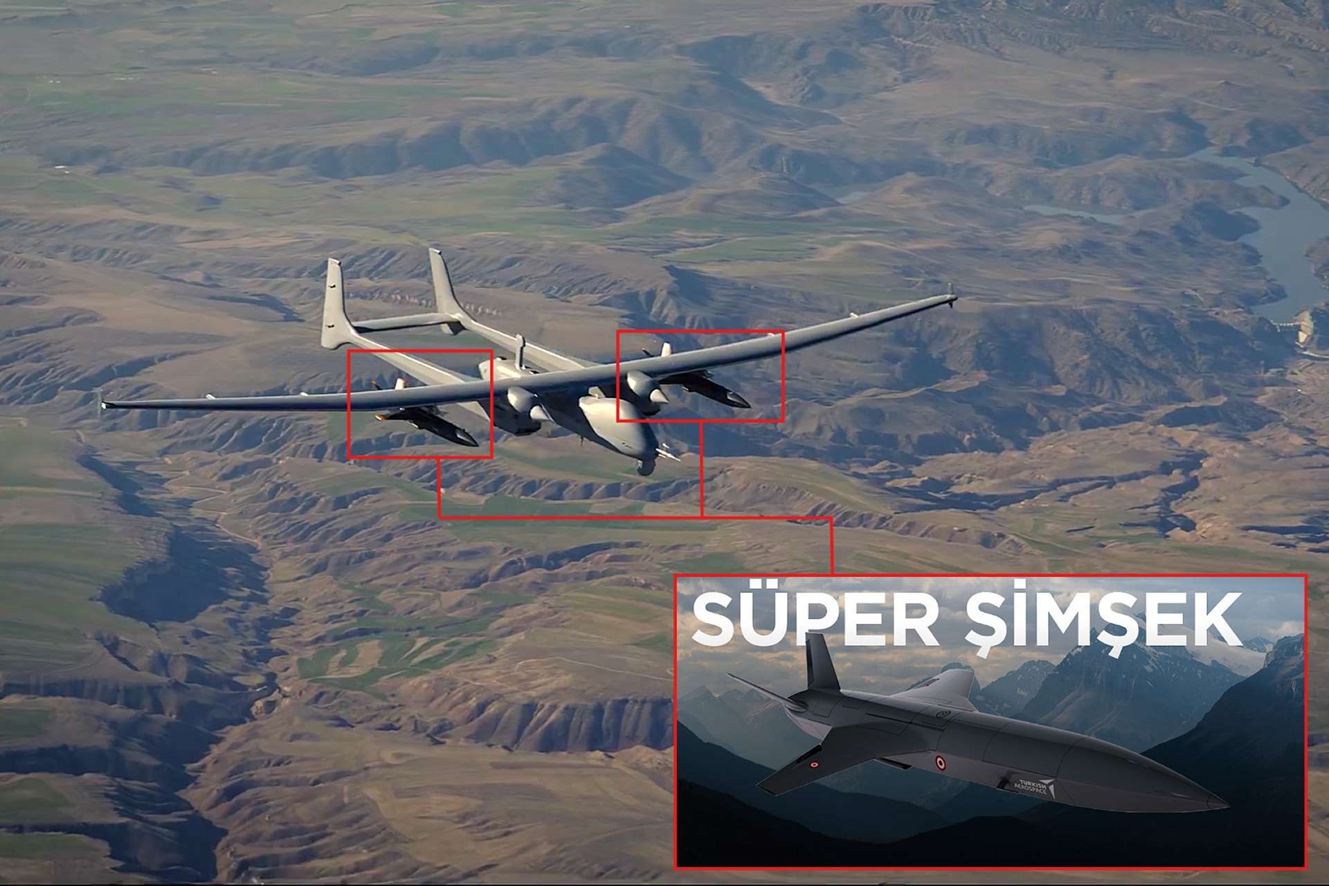Turkish Aerospace Industries Reveals AKSUNGUR Combat Drone Equipped With Two SÜPER ŞİMŞEK Multi-Role UAVs