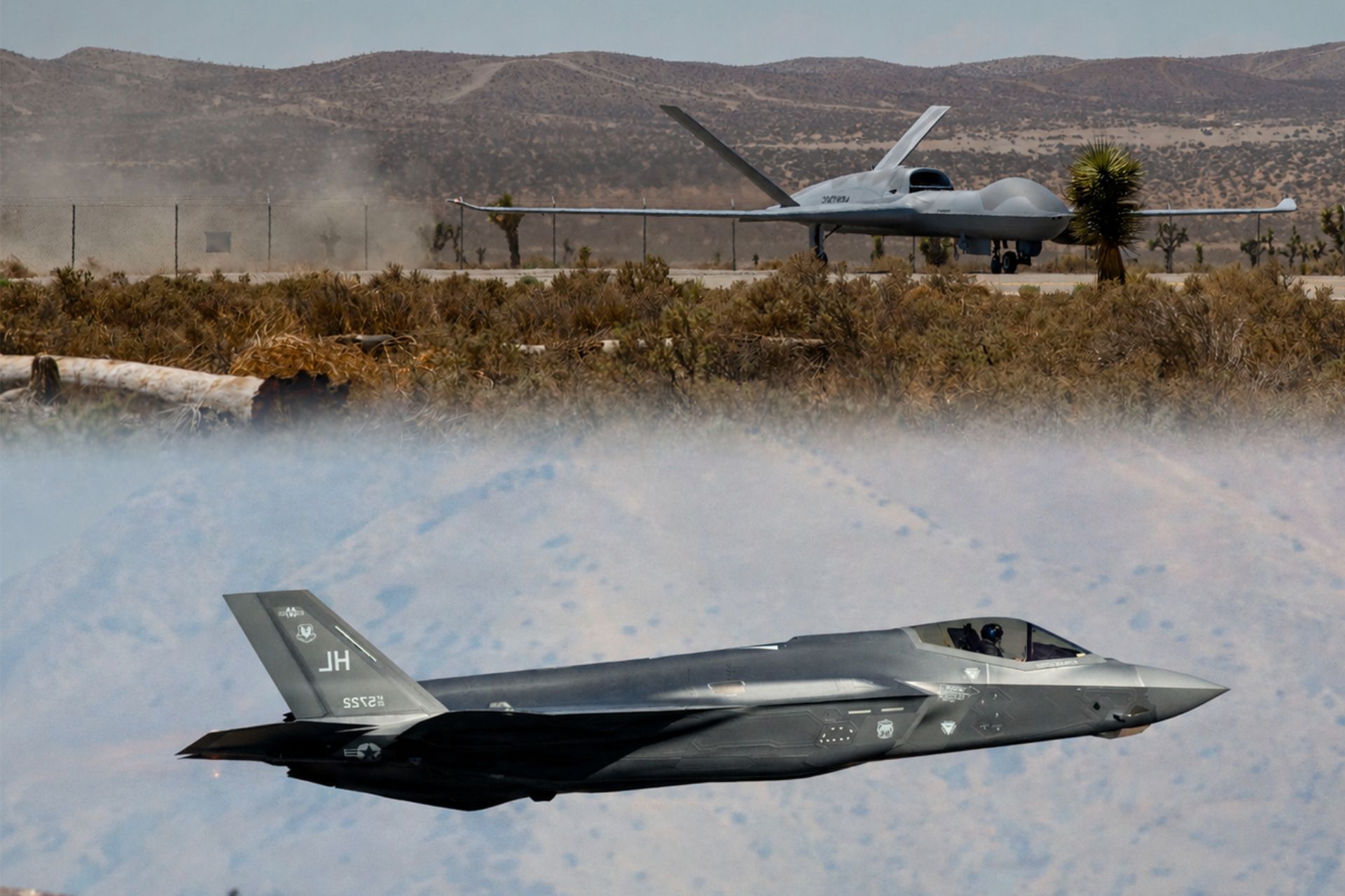 U.S. Air Force F-35 Fighter Commands MQ-20 Avenger Drone in New Collaborative Combat Aircraft Test