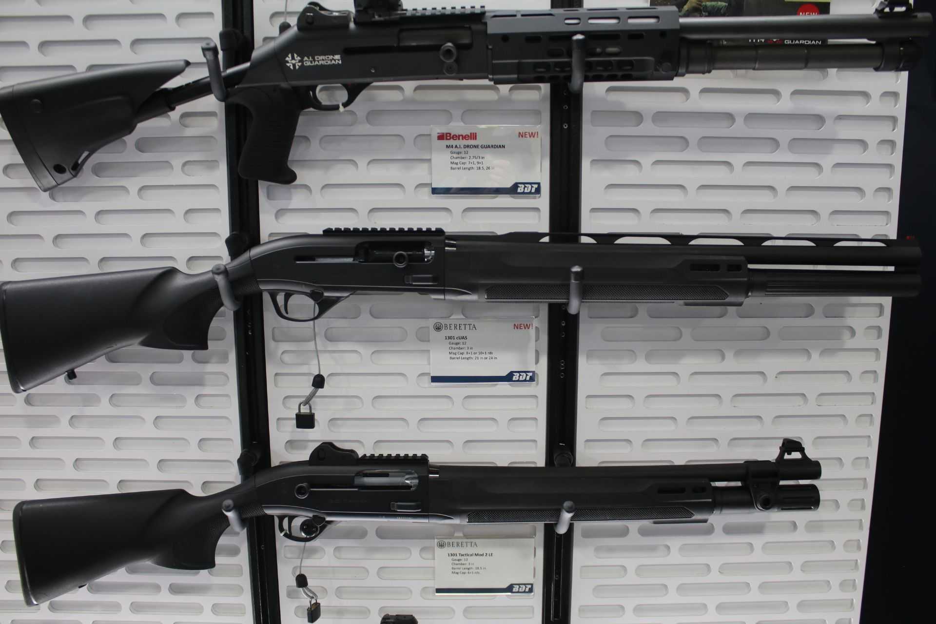 The Beretta 1301 cUAS and Benelli M4 A.I. Drone Guardian are two 12-gauge semi-automatic shotguns designed to shoot down small quadcopters and explosive-carrying FPV drones at close range using specialized ammunition. (Picture source: Army Recognition)