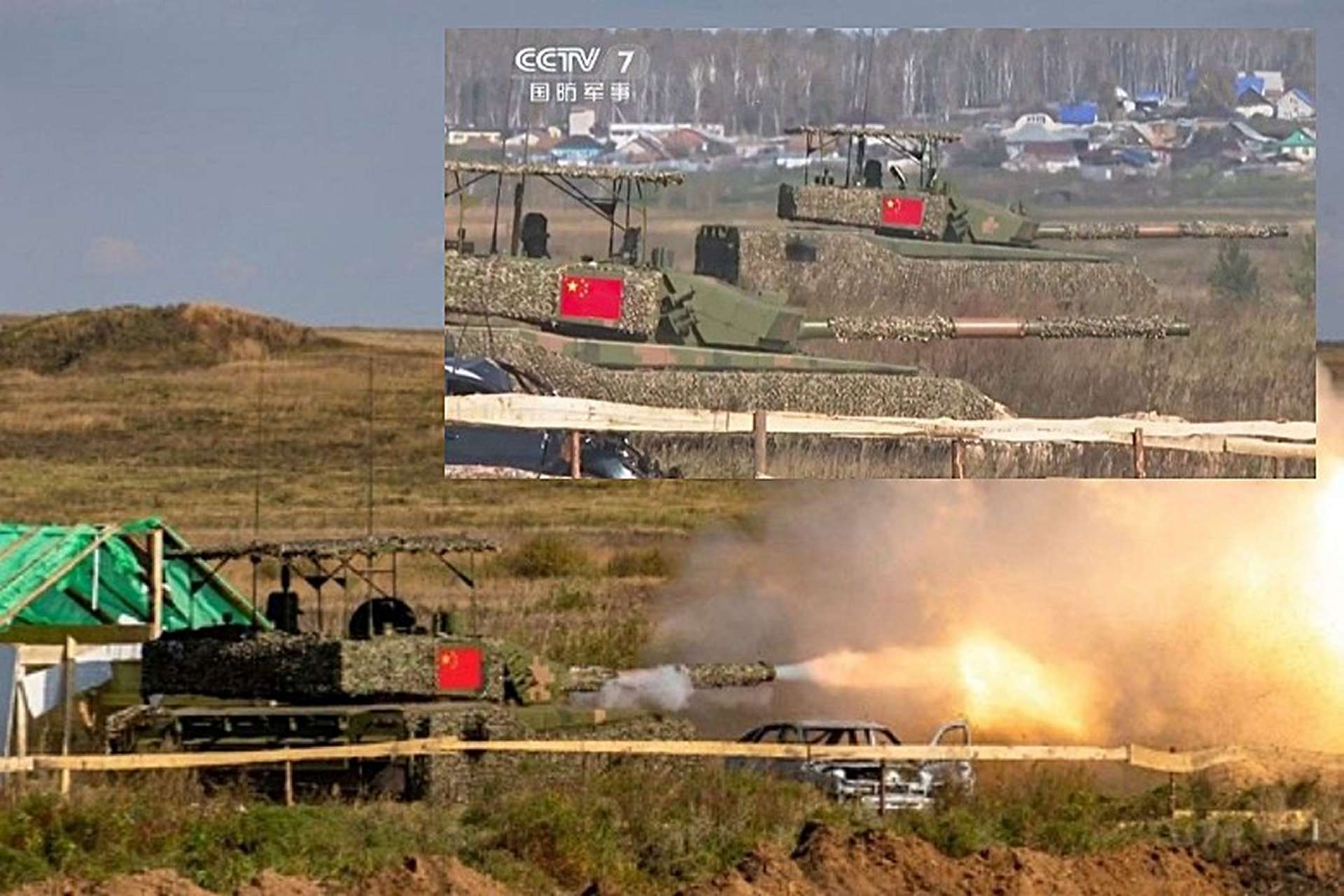 China deployed Type 99A main battle tanks alongside drones and unmanned systems during Russia’s Center-2026 exercise, highlighting how the PLA is integrating heavy armor with modern reconnaissance, targeting, and battlefield support capabilities (Picture Source: Chinese State Media)