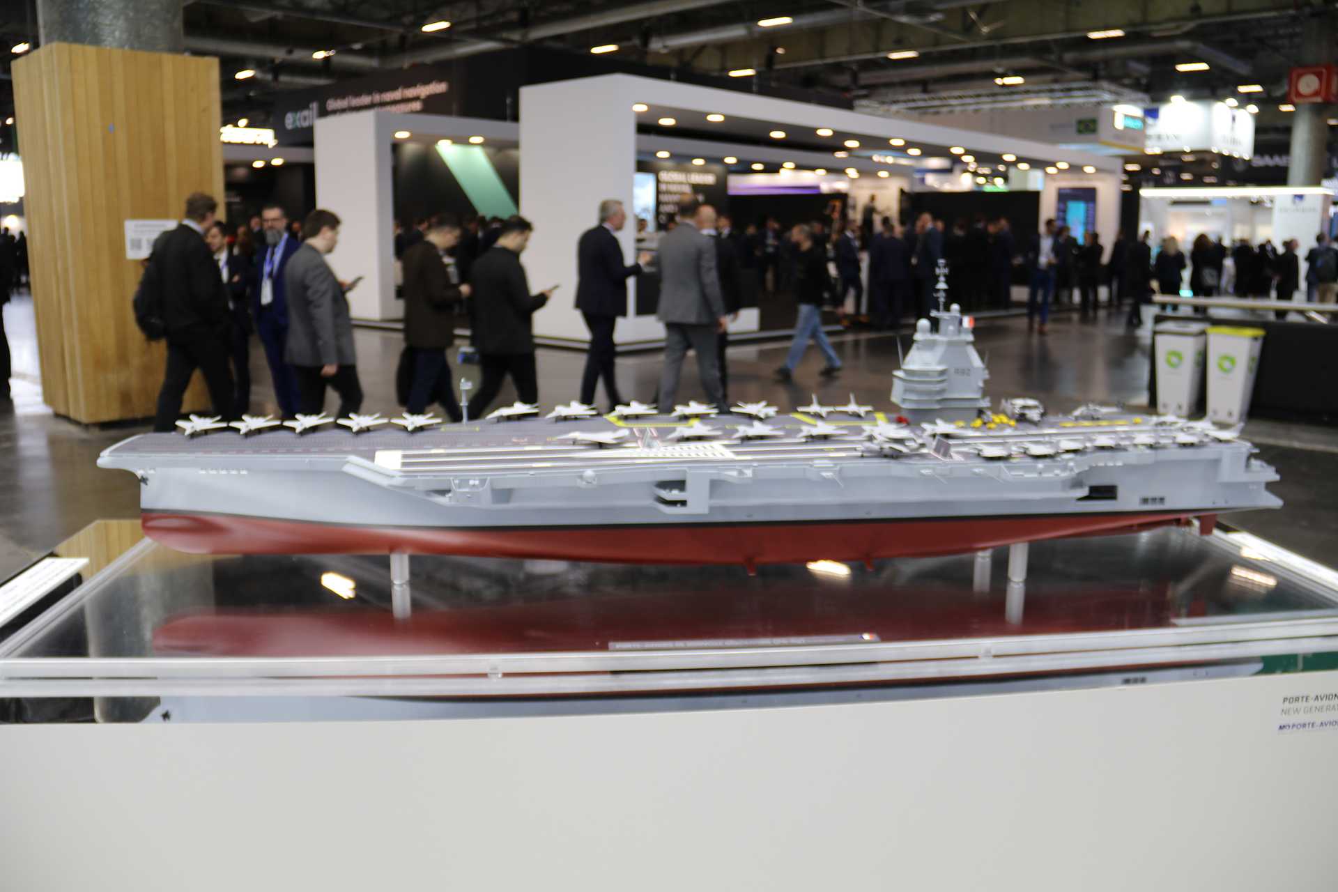 Scale model of France’s future aircraft carrier, now named France Libre, displayed at Euronaval 2024, showcasing the design of the nuclear-powered successor to Charles de Gaulle. (Picture source Army Recognition Group)