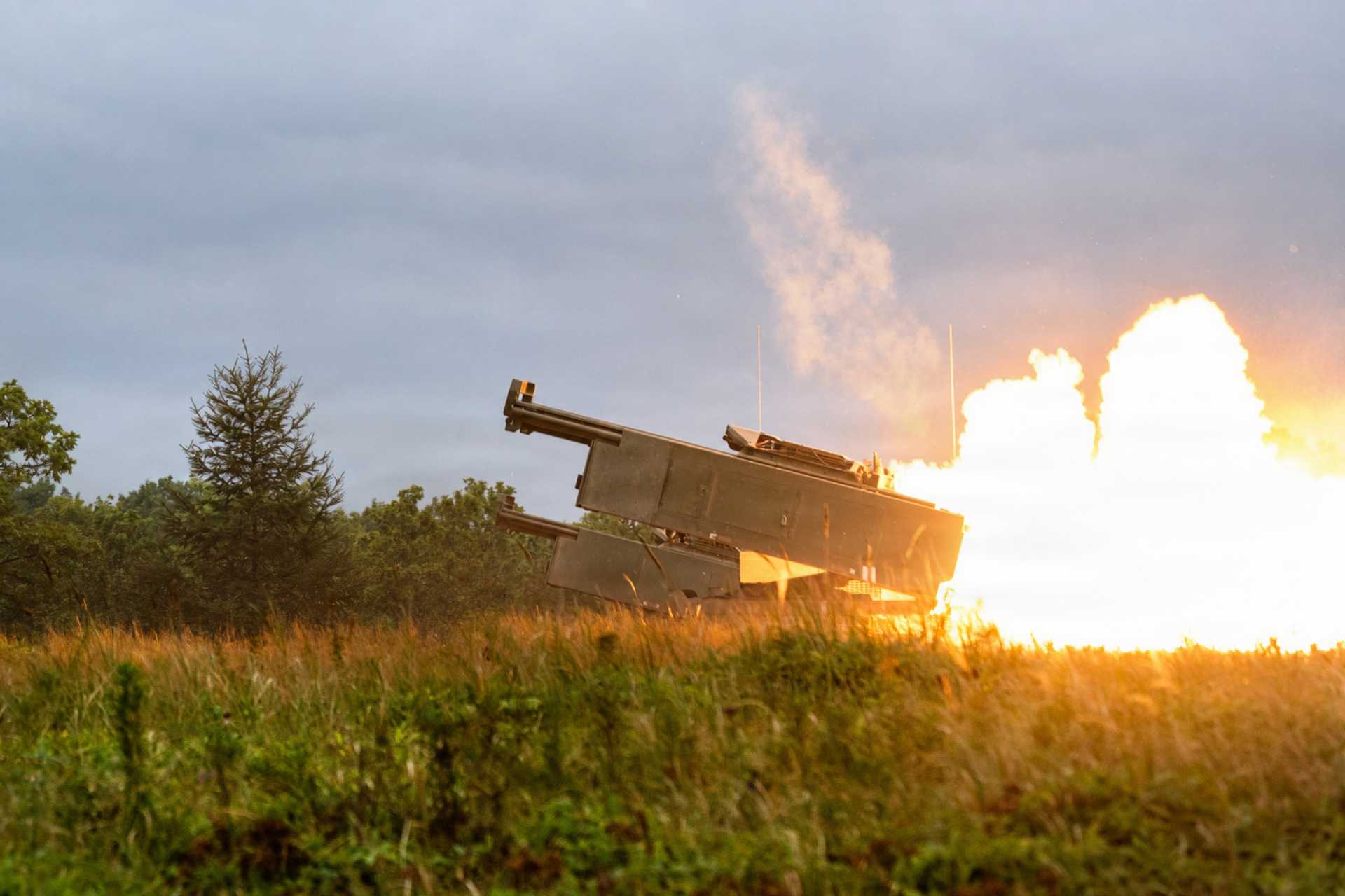 A U.S. Army M142 HIMARS assigned to 1-17 Long Range Fires Battalion, 3d Multi-Domain Task Force, fires during Exercise Orient Shield 26 at Yausubetsu Training Area, Hokkaido, Japan, on September 21, 2026. HIMARS complements Typhon and NMESIS within the expanding U.S. land-based strike arsenal, with its target options and reach determined by the ammunition carried. (Picture source: U.S. Department of War/Defense)