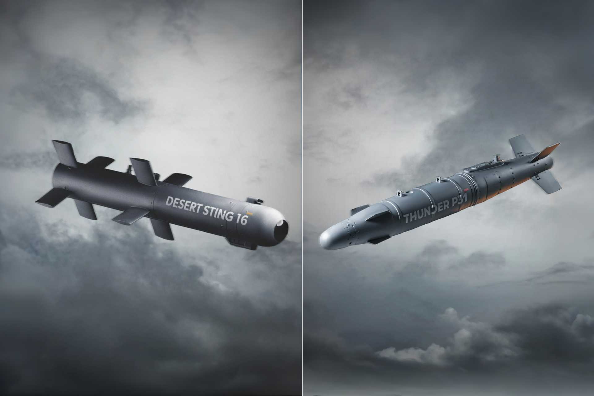 The DS-16 is a precision-guided glide bomb carrying a 12 kg warhead with a maximum range of 15 km, while the P-31 is a heavier precision-guided bomb based on the Mk 81, designed to strike targets at ranges of up to 10 km when launched from drones. (Picture source: Edge)