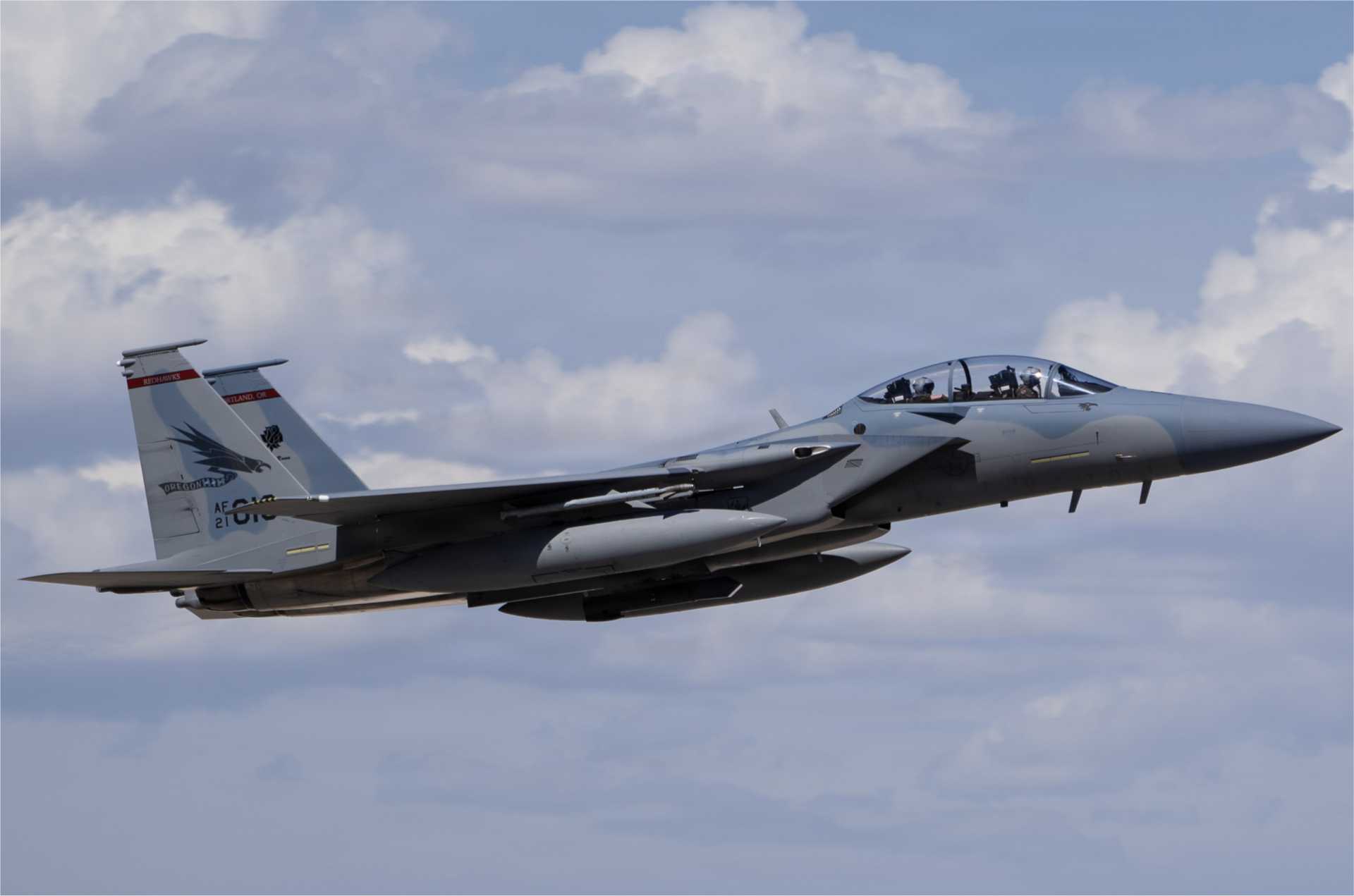 A U.S. Air Force F-15EX Eagle II fighter in flight. The Department of the Air Force has awarded a Lot 7 contract for 22 additional aircraft, increasing the total number of F-15EX fighters under contract to 120 and supporting the replacement of aging F-15C/D aircraft.