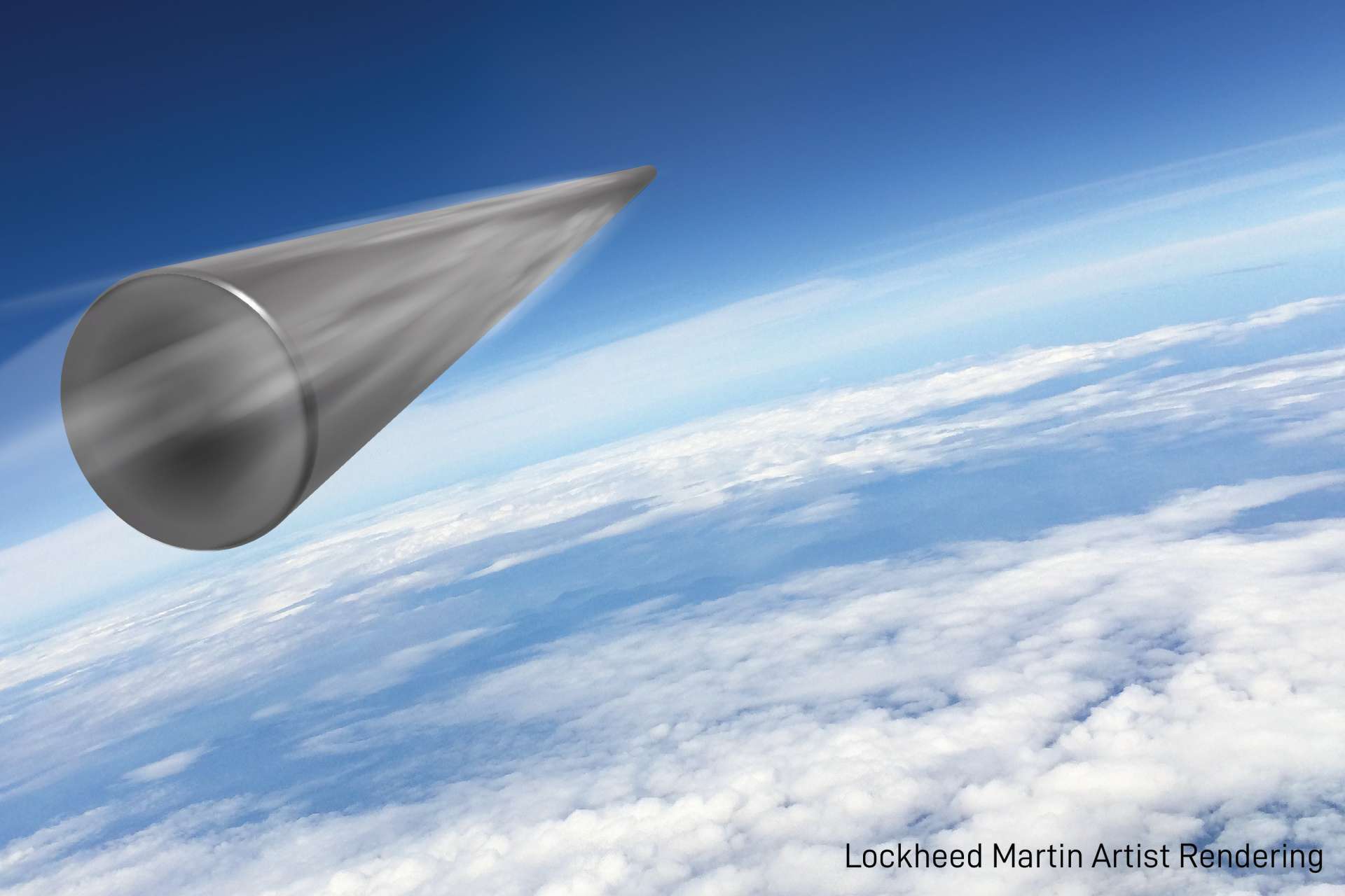 The U.S. Air Force tested a developmental Mk21A reentry vehicle aboard a Minotaur I rocket for the future LGM-35A Sentinel ICBM, shown here in a Lockheed Martin artist rendering of the Mk21A in flight (Picture Source: Lockheed Martin) 