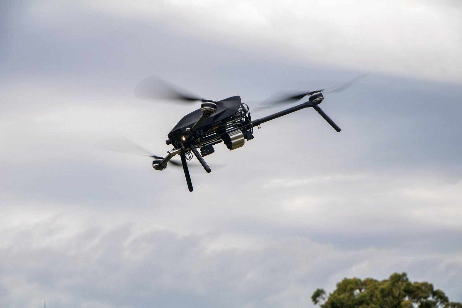 Skyborne Technologies’ Cerberus MI reusable armed drone in flight. The aircraft has been added to the Blue UAS Cleared List for U.S. military procurement.(Photo credit: Skyborne Technologies)