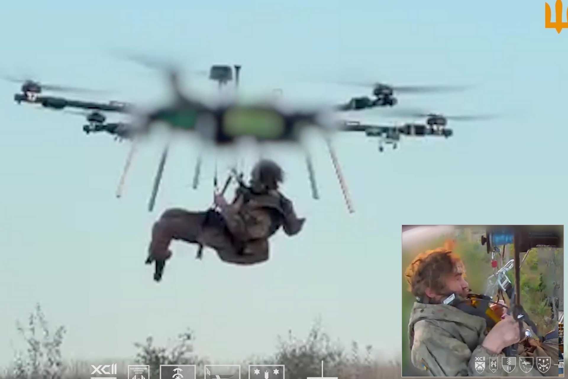 Ukraine carried out the world's first reported battlefield casualty evacuation using a heavy-lift drone, evacuating a severely wounded soldier stranded for 491 days near Kupiansk, carrying him approximately 16 km before transferring him to a UGV for an additional 8 km. (Picture source: Ukrainian MoD)