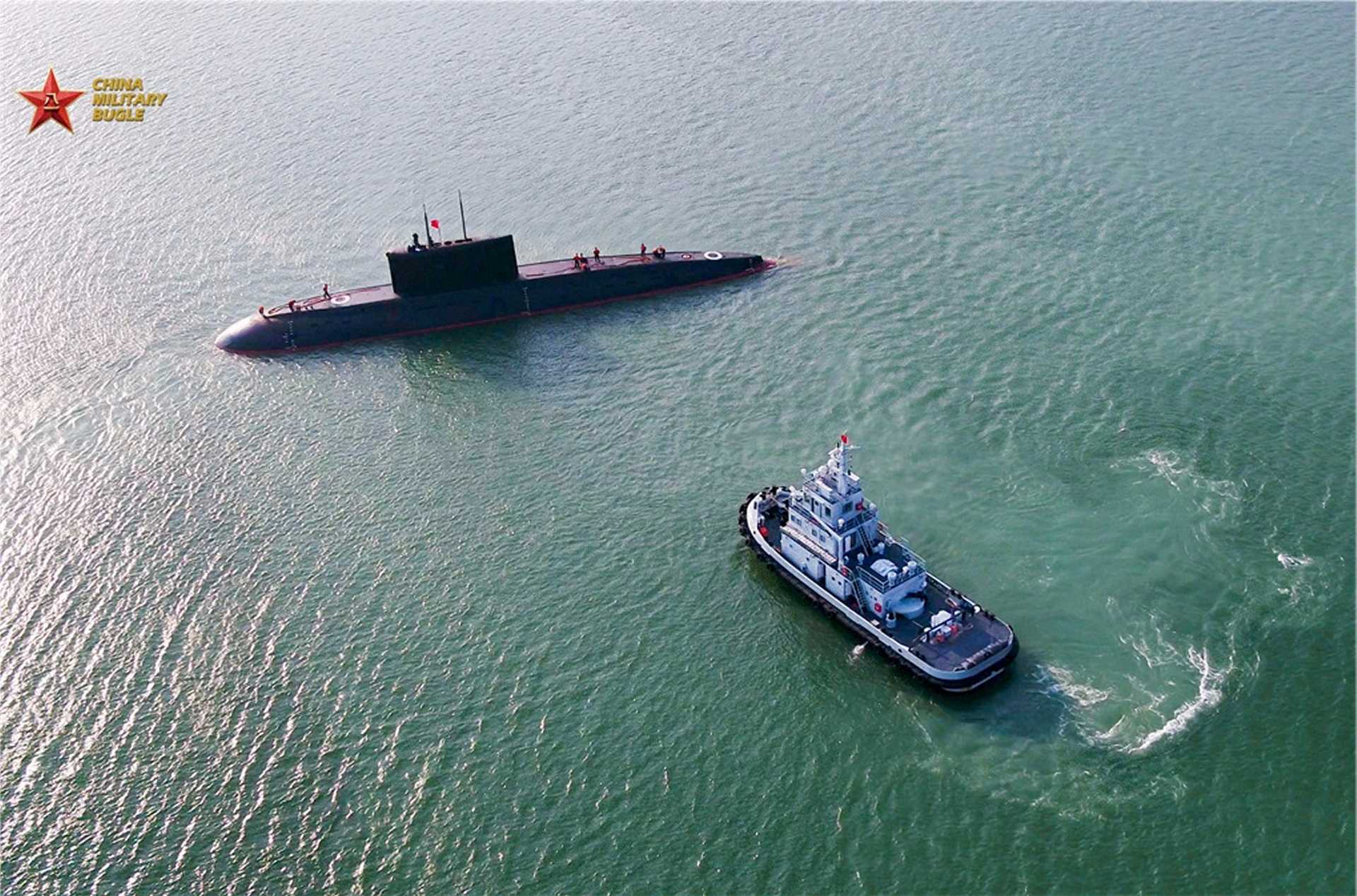 A People’s Liberation Army Navy submarine during operations. China’s Ministry of National Defense disclosed on September 6, 2026, that the PLAN has developed an acoustic-signature database to help submarine crews identify and reacquire surface ships in difficult sea conditions.