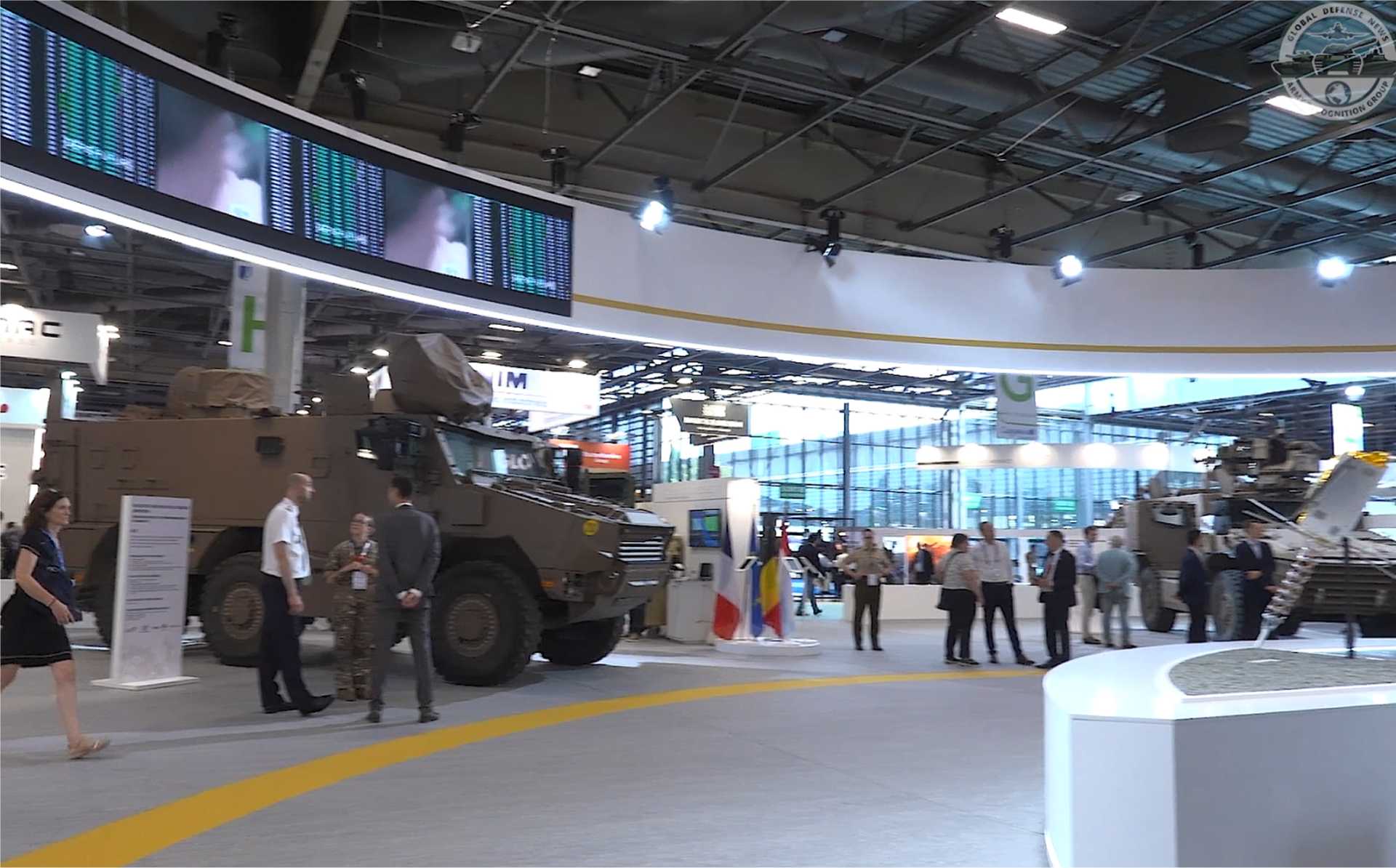 French Army pavilion at Eurosatory 2026 in Paris, showcasing the latest generation of armored vehicles, robotic systems, battlefield communications and other technologies shaping France’s future land combat capabilities.