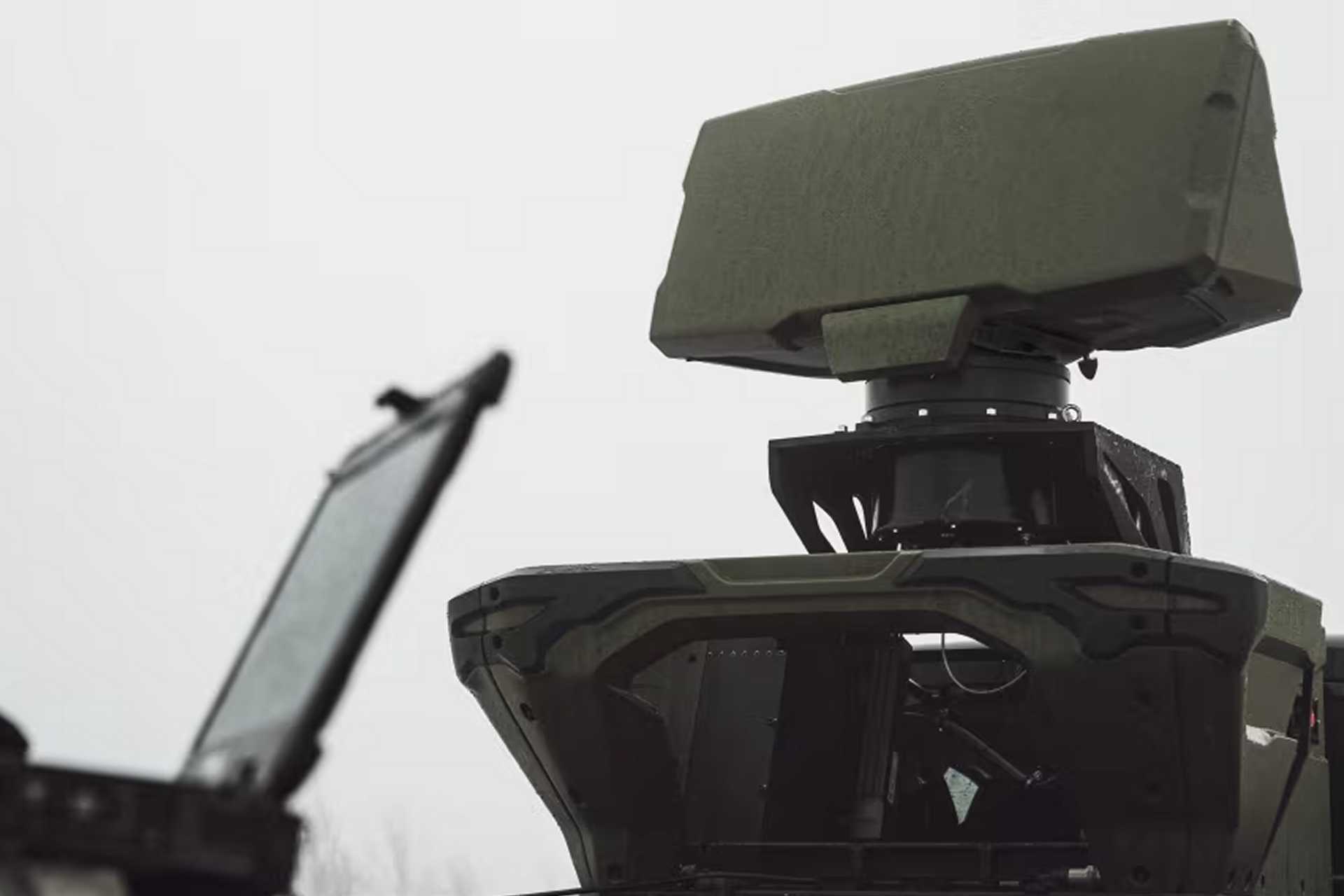 The Giraffe 1X is a compact Saab 3D radar weighing less than 150 kg that detects and tracks drones, aircraft, missiles, rockets, artillery, and mortar threats for counter-UAS and short-range air defense operations. (Picture source: Saab)