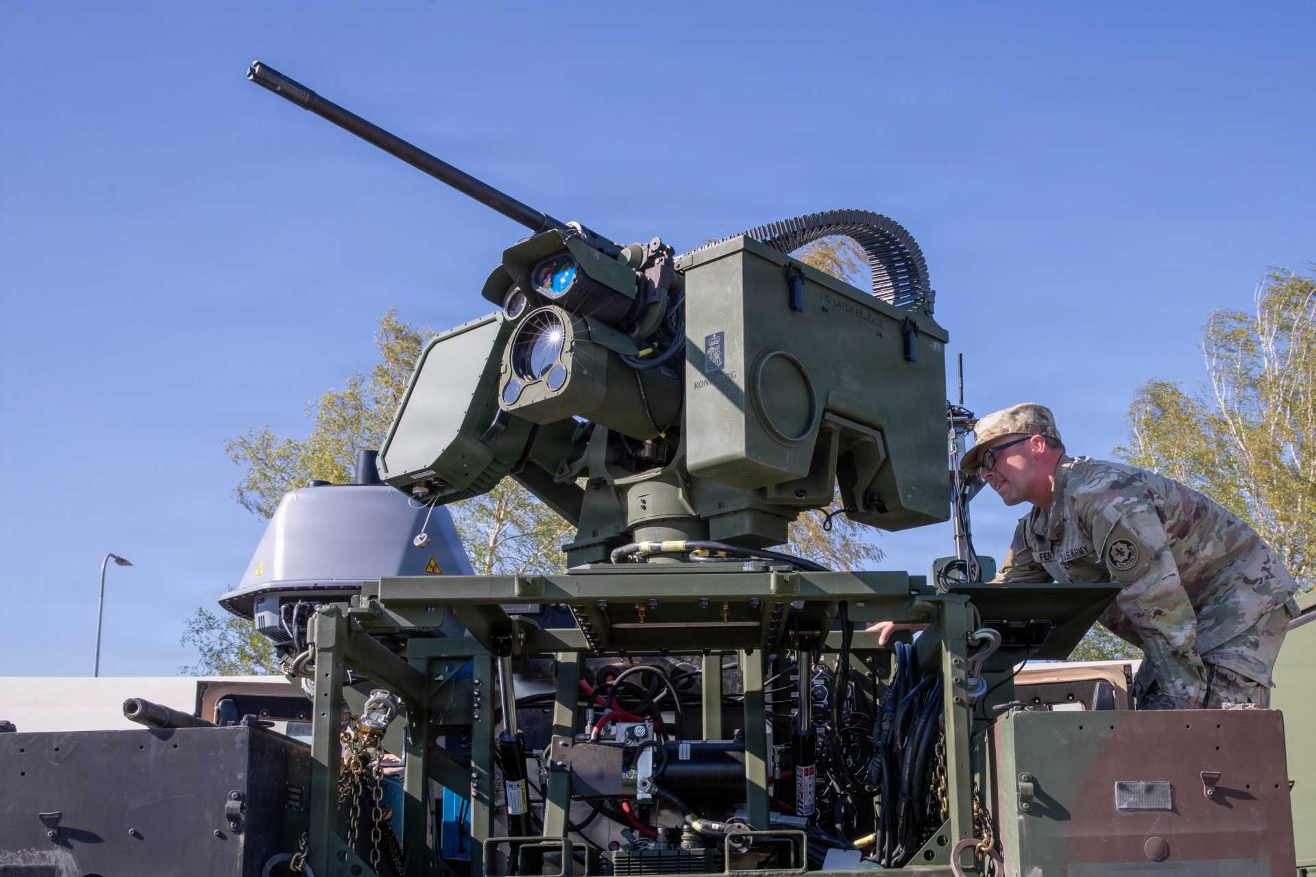 Illustrative image: A U.S. Army soldier inspects a RAV-4 counter-drone system at Pabradė Training Area in Lithuania on May 3, 2026. The U.S. Air Force is seeking portable counter-UAS capabilities combining RF detection, electronic warfare and kinetic defeat to strengthen the protection of expeditIllustrative image: A U.S. Army soldier inspects a RAV-4 counter-drone system at Pabradė Training Area in Lithuania on May 3, 2026. The U.S. Air Force is seeking portable counter-UAS capabilities combining RF detection, electronic warfare and kinetic defeat to strengthen the protection of expeditionary airfields. (U.S. Army photo)ionary airfields. (U.S. Army photo)