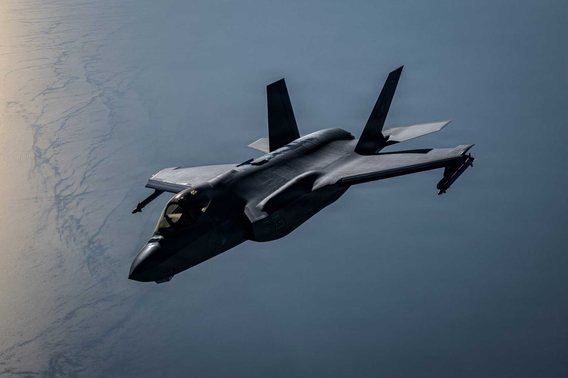 U.S. Air Force F-35A patrols regional waters as CENTCOM enforces Iran blockade, with 92 commercial vessels redirected, three disabled and two boarded as of September 6, 2026.