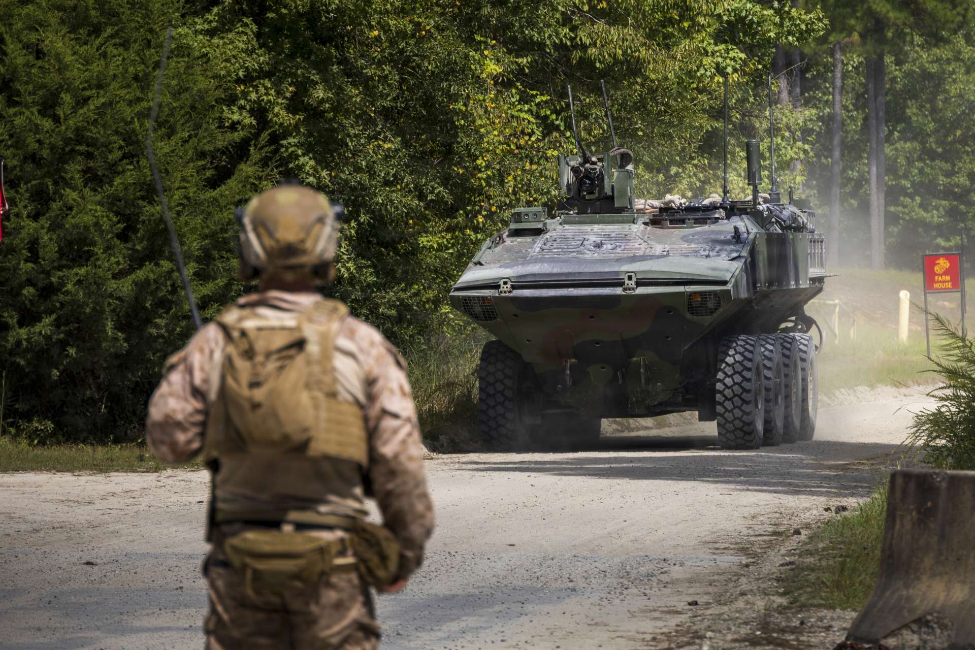 U.S. Marines with BLT 1/8 used Amphibious Combat Vehicles to move infantry during a 26th MEU raid rehearsal at Camp Lejeune, highlighting the ACV’s expanding role in protected maneuver beyond traditional ship-to-shore operations (Picture Source: USMC)
