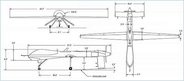 MQ-1 Predator UAV Drone Unmanned Aerial Vehicle technical data sheet specifications intelligence description information identification pictures photos images video United States American US USAF Air Force defence industry military technology 