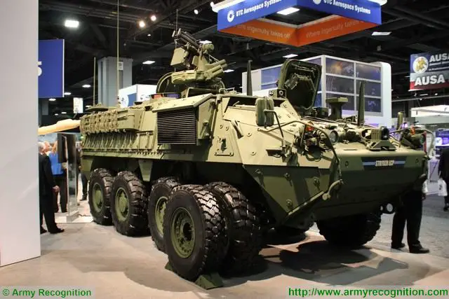 At AUSA 2015, General Dynamics displays the Stryker DVH Engineering Change Proposal (ECP) Vehicle, showcasing four major upgrades across power generation, featuring smart displays and a new digital backbone and an optimized driveline to increase mobility.