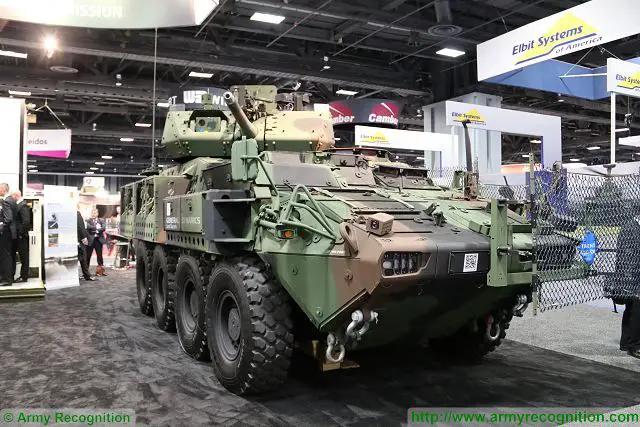 Kongsberg from Norway presents US Army 8x8 Stryker vehicle fitted with its MCRWS 30mm turret 001