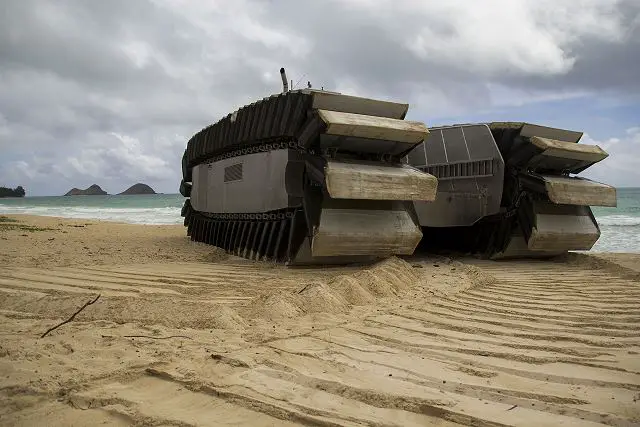 Members of the U.S. Marine Corps Warfighting Lab tested a model version of the Ultra Heavy-lift Amphibious Connector (UHAC) at the RIMPAC 2014, the world's largest international military maritime exercise. The UHAC is an amphibious craft that has three times the lift capacity and greater coastal access than the Landing Craft Air Cushion (LCAC.)
