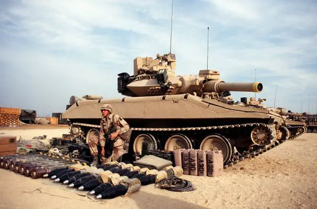 In the past, the 82nd Airborne Division was equipped with the M551 Sheridan Armored Reconnaissance Airborne Assault Vehicle until the mid 1990s. Developed during the Vietnam War, the Sheridan resembled a light tank and featured a 152mm main gun capable of firing standard ammunition or the MGM-51 Shillelagh antitank missile.