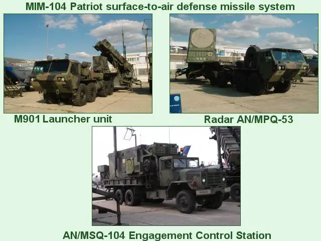The MIM-104 Patriot is a surface-to-air missile (SAM) system is manufactured by the U.S. Company Raytheon. 
