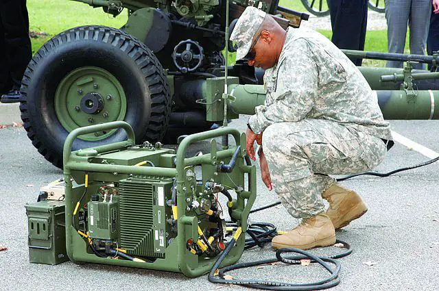 The digitized M119A2 includes a GPS-aided Inertial Navigation Unit that knows where the weapon is at all times, so optical sites are not needed to determine location. The INU allows the Soldier to ready the howitzer and fire the first round in two to three minutes.