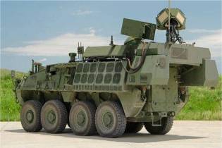 D ME SHORAD 50 kW laser weapon Stryker 8x8 armored vehicle United States left side view 001