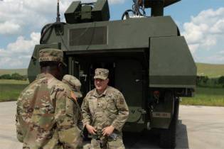 D ME SHORAD 50 kW laser weapon Stryker 8x8 armored vehicle United States rear view 001