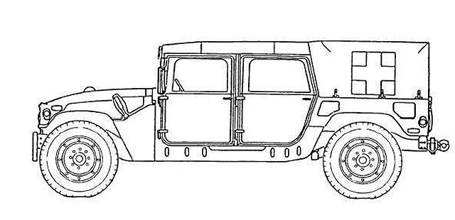 M1035A2 Humvee HMMWV ambulance vehicle technical data sheet specifications information description intelligence identification pictures photos images US Army United States American defence industry military technology 