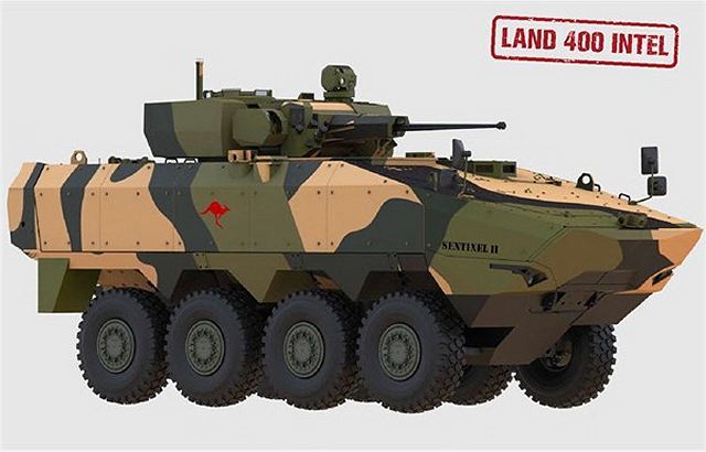 Sentinel II 8x8 combat reconnaissance armoured vehicle ST Kinetics Elbit Australia Australian defense industry 640 001