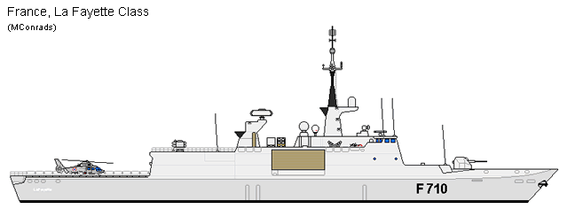 The French Navy's La Fayette Class multipurpose stealth frigates were developed and built by DCNS. The French Navy awarded DCNS the contracts to construct the La Fayette (F710), Surcouff (F711) and Courbet (F712) frigates in 1988, and Aconit (F713) and Guepratte (F714) in 1992