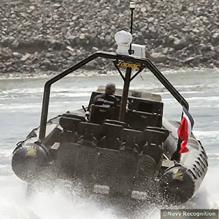 The Zodiac Hurricane MACH II (Military Air Channeled Hull II) was created by Zodiac Milpro to offer a high speed fully versatile boat that is at ease in all activities and all sea conditions. The patented MACH hull design reduces resistance and enhances directional stability for increased speed, fuel economy and safety.