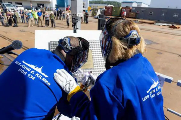 Future USS John E. Kilmer (DDG 134) reaches a major construction milestone as General Dynamics Bath Iron Works lays the keel of the Arleigh Burke Flight III destroyer in Bath, Maine, on September 10, 2026.