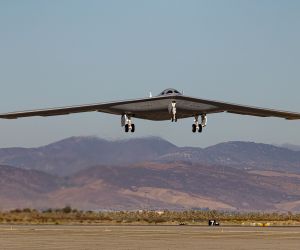 The second B-21 Raider test aircraft departs Palmdale for Edwards Air Force Base on September 11 to expand mission systems and weapons integration testing. (Picture source: US DoD)