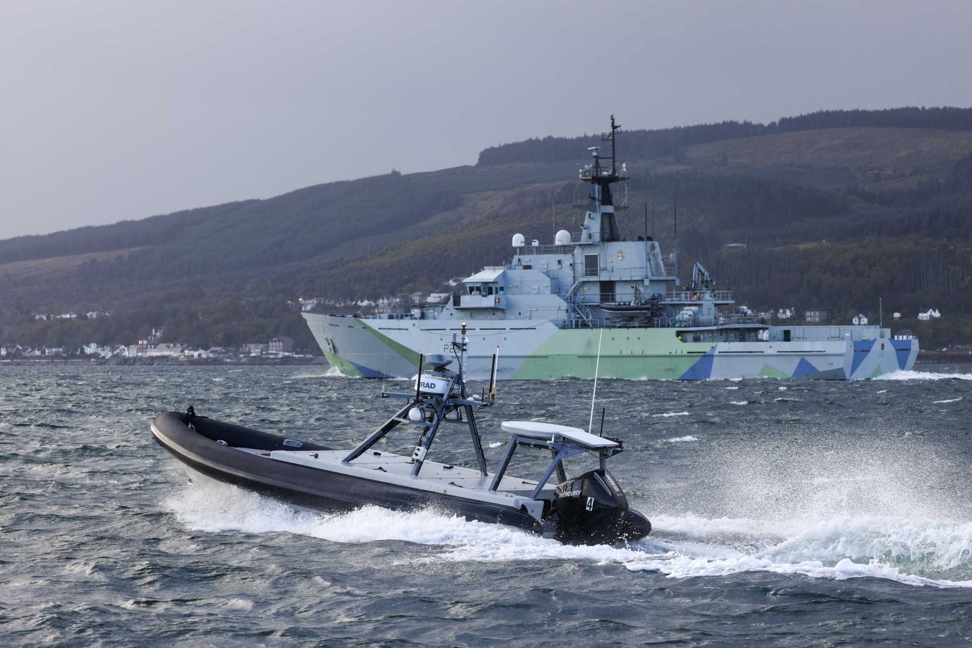 Instead of one large manned fleet carrying most of the task group’s missiles and radar, the UK's Hybrid Navy partially spreads sensors and weapons across several vessels, including uncrewed ones whose loss would not carry the same personnel cost. (Picture source: UK MoD)