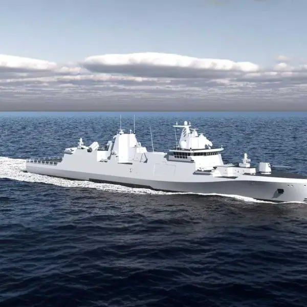 The GMF 140 sits almost exactly in the displacement band of the Spanish F-110, which measures 145 meters and displaces close to 6,100 tonnes, but it is smaller than the U.S. Constellation-class, the British Type 26, and the German F-126. (Picture source: Rheinmetall)