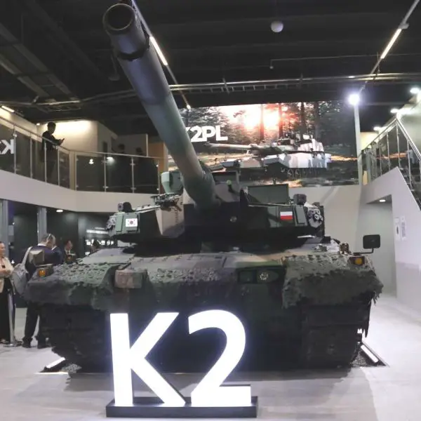 K2PL main battle tank displayed at MSPO 2026 in Kielce as Poland advances its localized K2 program. (Picture source: Army Recognition)