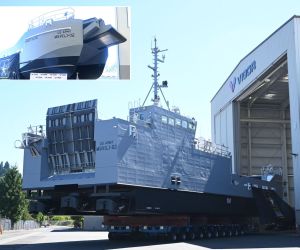 Vigor Marine Group unveiled USAV Craney Island, the second Maneuver Support Vessel (Light) built to support the modernization of the U.S. Army’s watercraft fleet. (Picture source: US DoD)