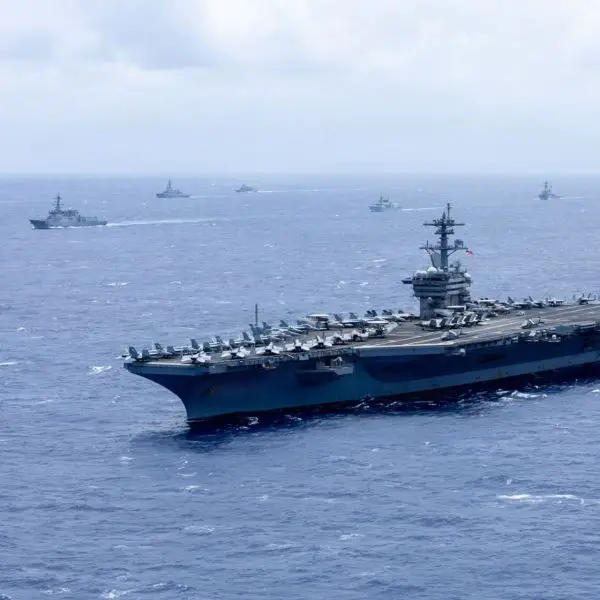 U.S. Navy aircraft carrier USS Theodore Roosevelt (CVN-71) sails in the Pacific Ocean during RIMPAC 2026 ahead of its planned deployment to the Middle East. (Picture source: US DoD)