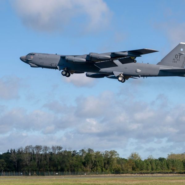 A U.S. Air Force B-52H Stratofortress takes off from RAF Fairford during Exercise Cobra Warrior 25-2 on September 16, 2025. (Picture source: US DoD)
