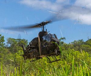 Taiwan’s Army Aviation sent two AH-1W Cobra attack helicopters to a dispersed landing site in Tainan to test how the force could survive base attacks and preserve wartime firepower (Picture Source: Taiwan’s Military News Agency)